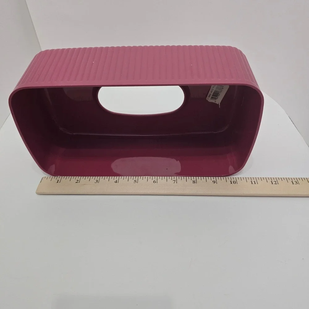 Wild Plum Ribbed Tissue Box Cover Magenta Retro Art Deco Vintage